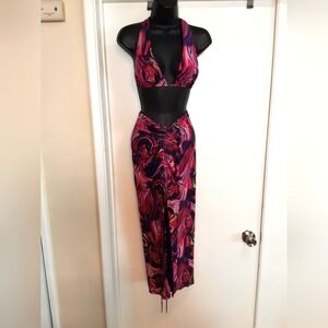 Blanc Purple & Pink 2-Piece Mesh Swim Set